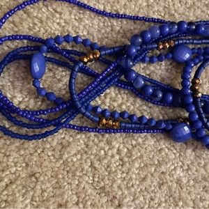 25 inch royal blue 9 strand necklace